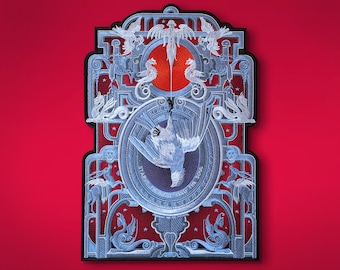 Patch bordado nas costas com monstros da imaginação: aplique de ferro e costura oculto gótico