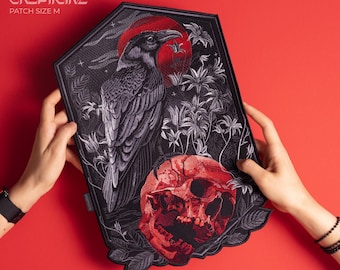 Crow & Skull Aufnäher