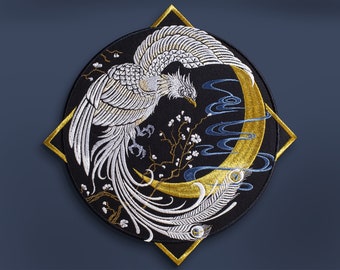 Phönix Ring, Phönix Aufnäher, Bügelbild, Fabelwesen, Japanische Folklore, Kampfjacke, Fantasiewesen, magisches Wesen, Phönix Aufnäher