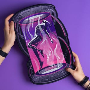 Embroidered Anime Back Patch: Cyberpunk Sci-Fi Glow in the Dark Iron-On Cosplay Patches for Jackets