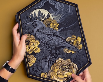 Embroidered Raven Back Patch