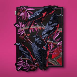 raven patch, crow patch, back patch, crows back patch, ravens patch, boho bird back patch, goth patches, battle jacket patch