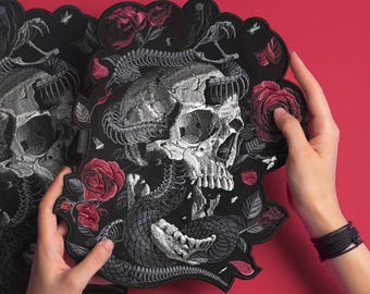 Skull Patch Gestickte Back Patches für Jacken