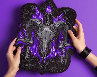 Embroidered Baphomet Back Patch: Satanic Occult Gothic Iron-On Custom Vest