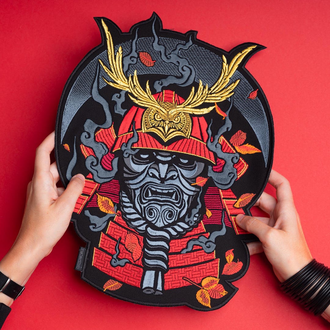 Samurai Back Patch Samurai Patch - Japanese Warrior Games Iron-on Sew-on Embroidered Back ...