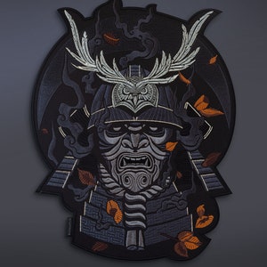 Samurai Patch - Japanese Warrior Games Iron-On Sew-On Embroidered Back Patches for Jackets