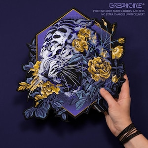 Écusson tigre brodé : écussons thermocollants animaux pour vestes