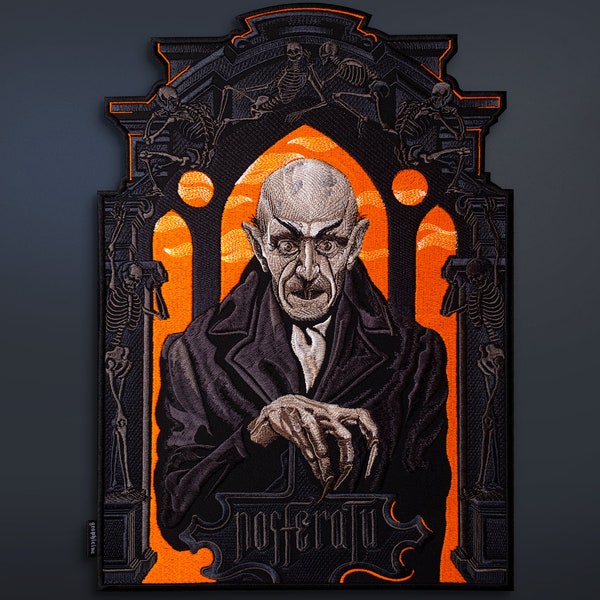 Rugopnaaier, horror patches, Nosferatu horrorfilm patch voor aangepast vest, goth patch, donkere kunst patch, Dracula patch, battle jas patch