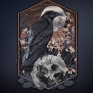 raven patch, back patch, crow patch, horror patches, crowcore, goth patches, occult patches, goth Cottagecore, witch patches, goblincore