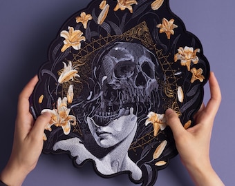 Embroidered Mass Hypnosis Back Patch: Occult Gothic Wicca Voodoo Iron-On Applique