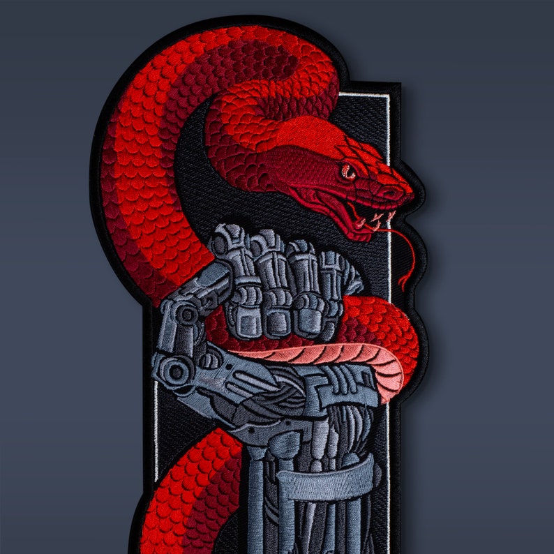 Cyberpunk Snake Serpent Embroidered Back Patch/ Iron On/ - Etsy