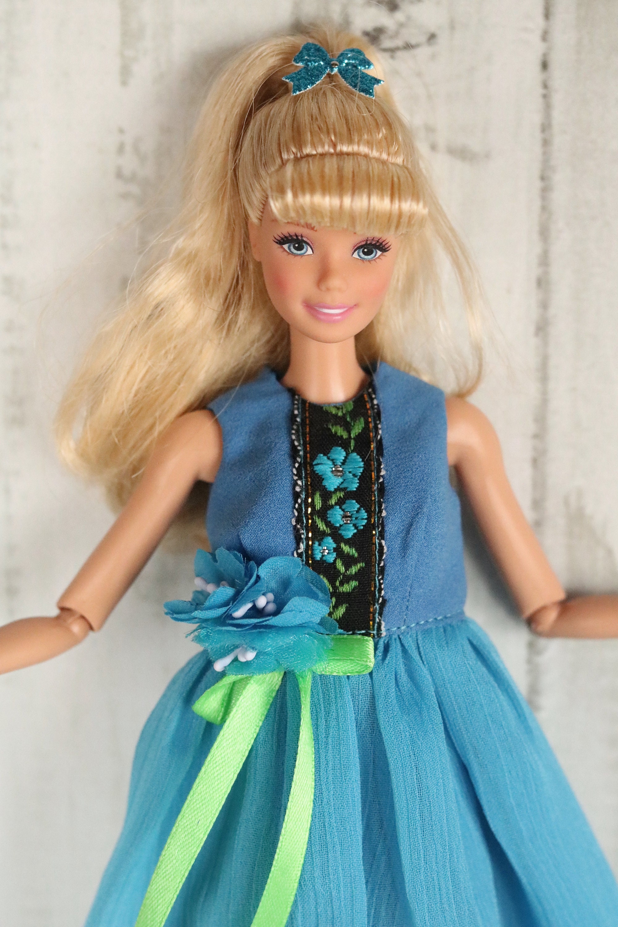 blue plastic dress On Postcards Tie Split Maxi Dress Blue main image 1