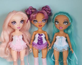 Corset for Rainbow High Dolls | Handmade Cotton Lace-Up Top