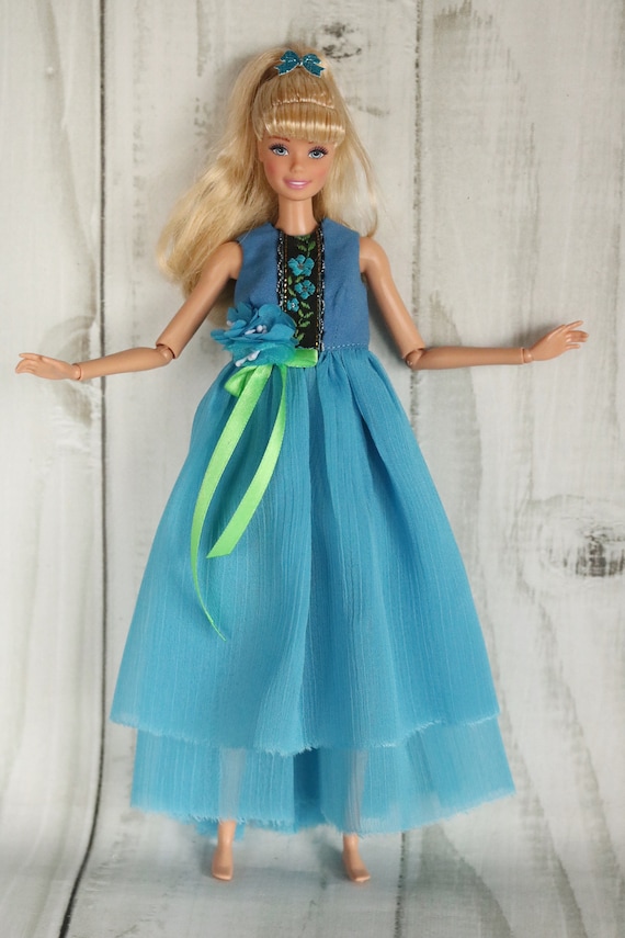 Fashionable Blue Dress for Popular 11.5" Plastic Doll - Etsy