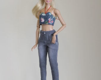 Doll top and jeans for popular 11.5" plastic doll
