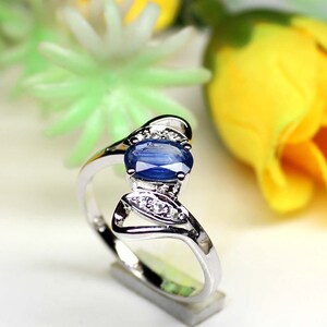 Blue Sapphire Ring-Natural Sapphire Ring-Sterling Silver Ring-Oval Sapphire Ring-14k Solid Gold Ring-September Birthstone Ring-StatementRing