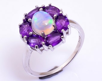 Amethyst Ring for women-February Birthstone Ring-Purple Stone-925 Sterling Silver Amethyst Ring-Valentines day Ring-Gift for her/girlfriend