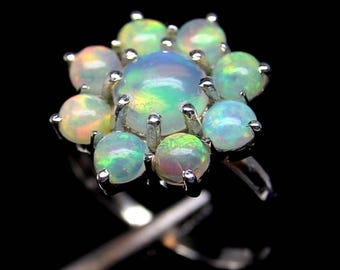 Opal Ring Flower Opal Ring Sterling Silver Opal Ring 14k Gold Opal Ring Fire Opal Ring Ethiopian Opal Ring October Birthstone Gift For Her