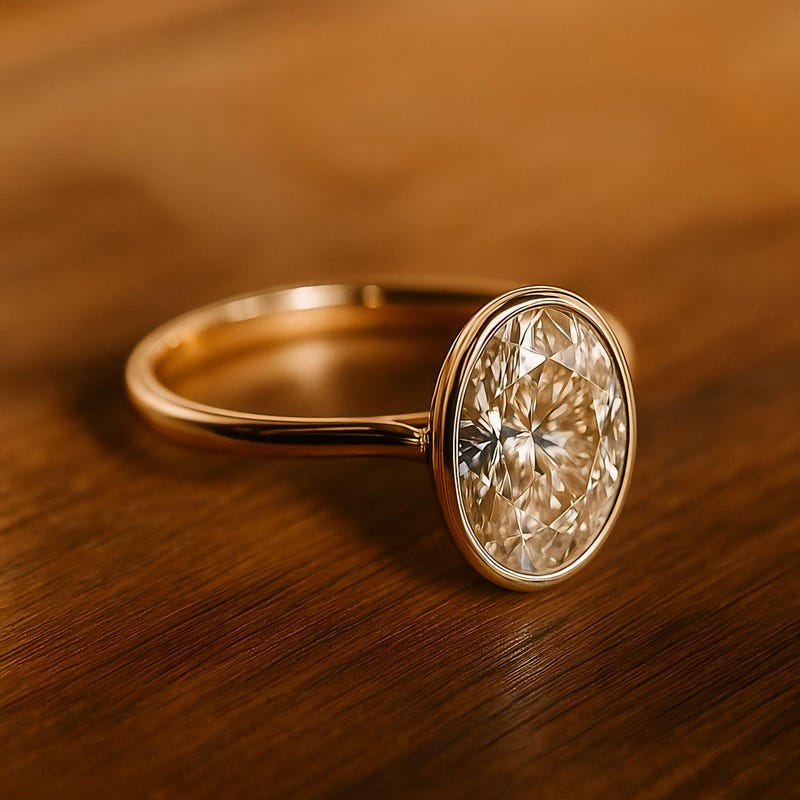 Low Set Features Oval Bezel Low Set - Etsy UK