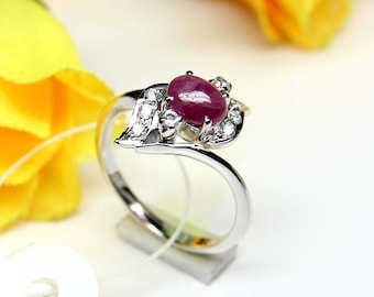 Rubin Ring-Sterling Silber Rubin Ring-natürlicher Rubin Ring-Designer Rubin Ring - 14K Gold Rubin Ring - Juli Birthstone Ring - Statement Ring