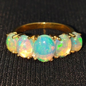 Opal Ring Fire Opal Ring-Sterling Silver Opal Ring Welo Opal Ring-Fire Opal Ring-14k Gold Ring-Ethiopian Opal Ring-October Birthstone Ring image 1