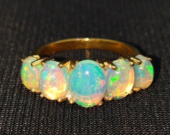 Opal Ring Fire Opal Ring-Sterling Silver Opal Ring Welo Opal Ring-Fire Opal Ring-14k Gold Ring-Ethiopian Opal Ring-October Birthstone Ring