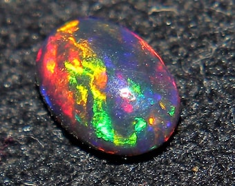 7x5mm Opal Natural Black Ethiopian Fire Opal Black Opal Welo fire Opal October birthstone Opal Stone  Oval Opal Cabochon Loose Fire Opal