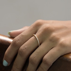 Minimalist Stacking Ring Diamond Ring Gold Minimalist Ring American Diamond Ring CZ Ring Silver Ring Delicate Ring Half Eternity Band