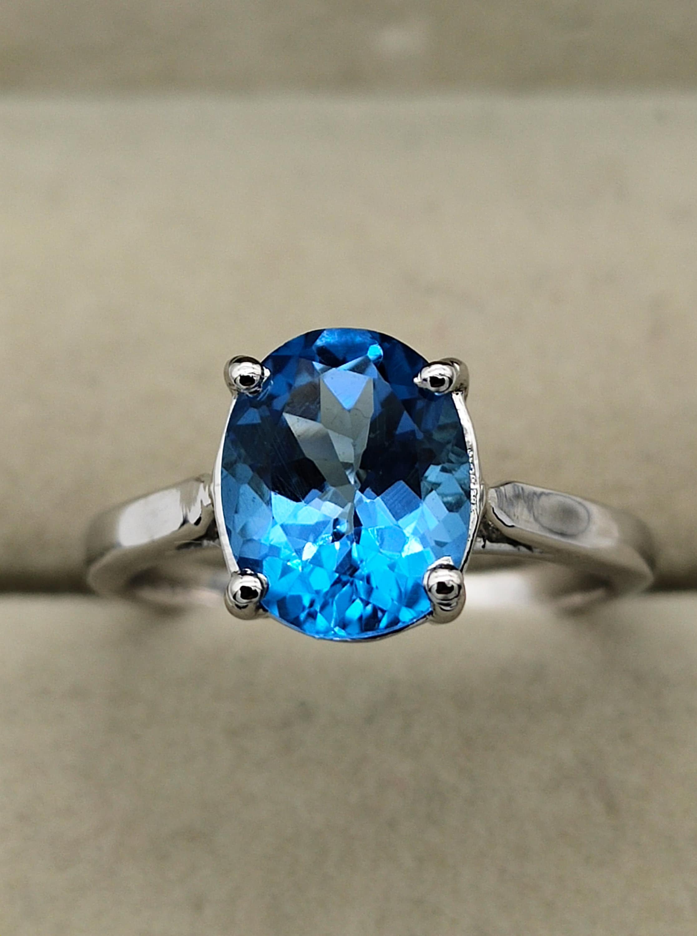 Swiss Blue Topaz Ring Sterling Silver Ring14k Gold Etsy UK