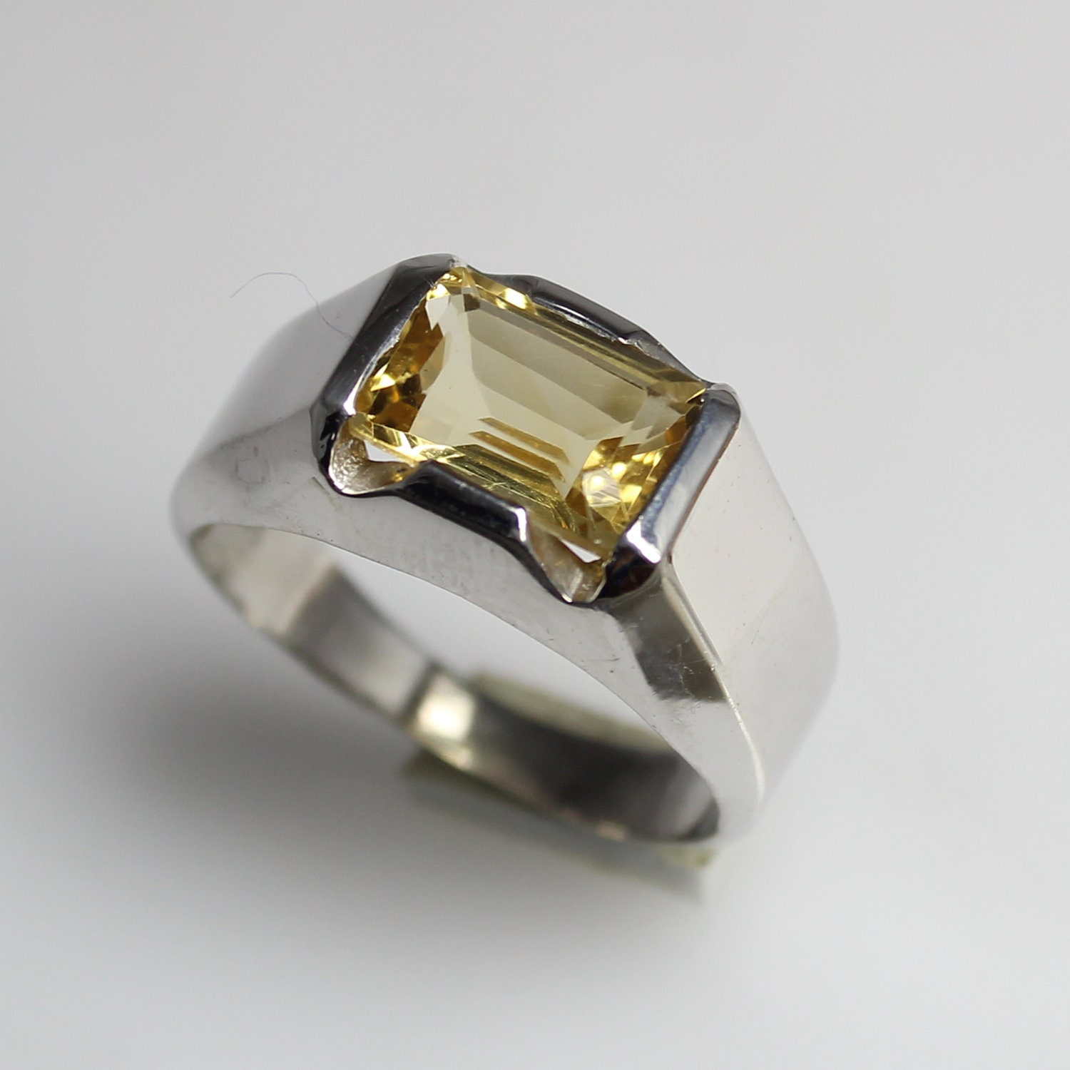 November birthstone ring natural citrine gemstone mens etsy