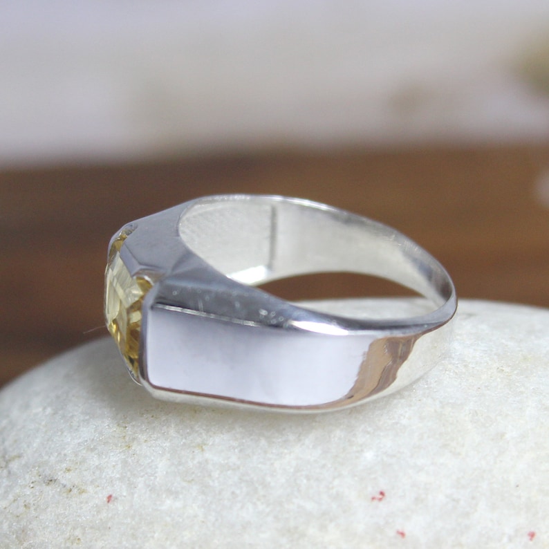 Natural Citrine Ringcitrine Men's Ringyellow Citrine Etsy