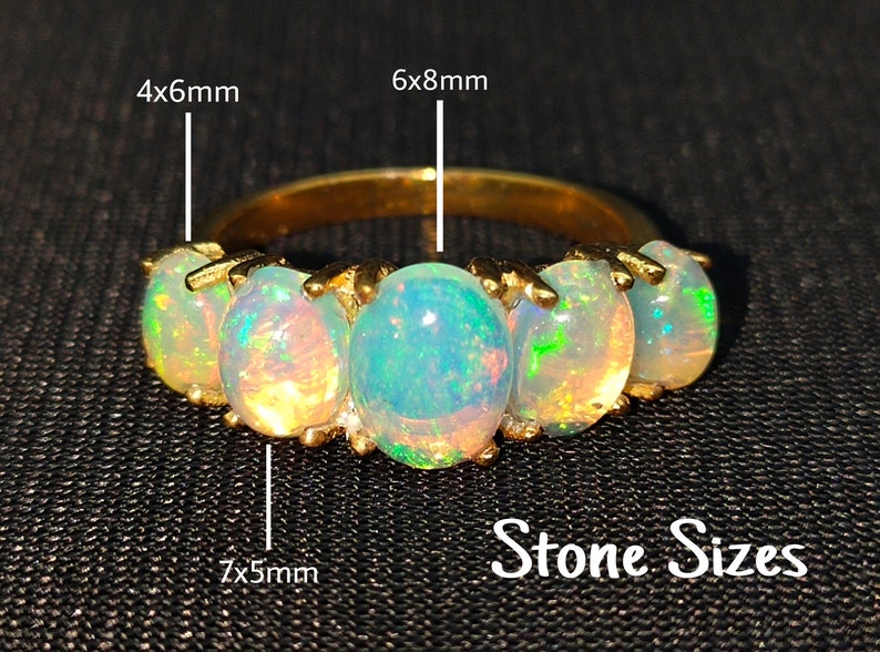 Opal Ring Fire Opal Ring-Sterling Silver Opal Ring Welo Opal Ring-Fire Opal Ring-14k Gold Ring-Ethiopian Opal Ring-October Birthstone Ring image 5