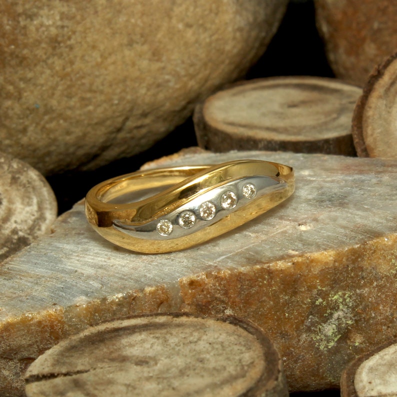 Diamond Ring-Diamond Gold Band-Gold Wedding Band-Designer Band-14 K Gold Band-Diamond Gold Band-Wedding Gold Ring-Gold Band-Gemstone Band