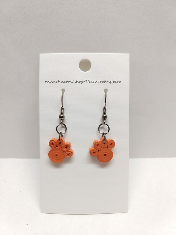 Quilled Tiger Paw Earrings