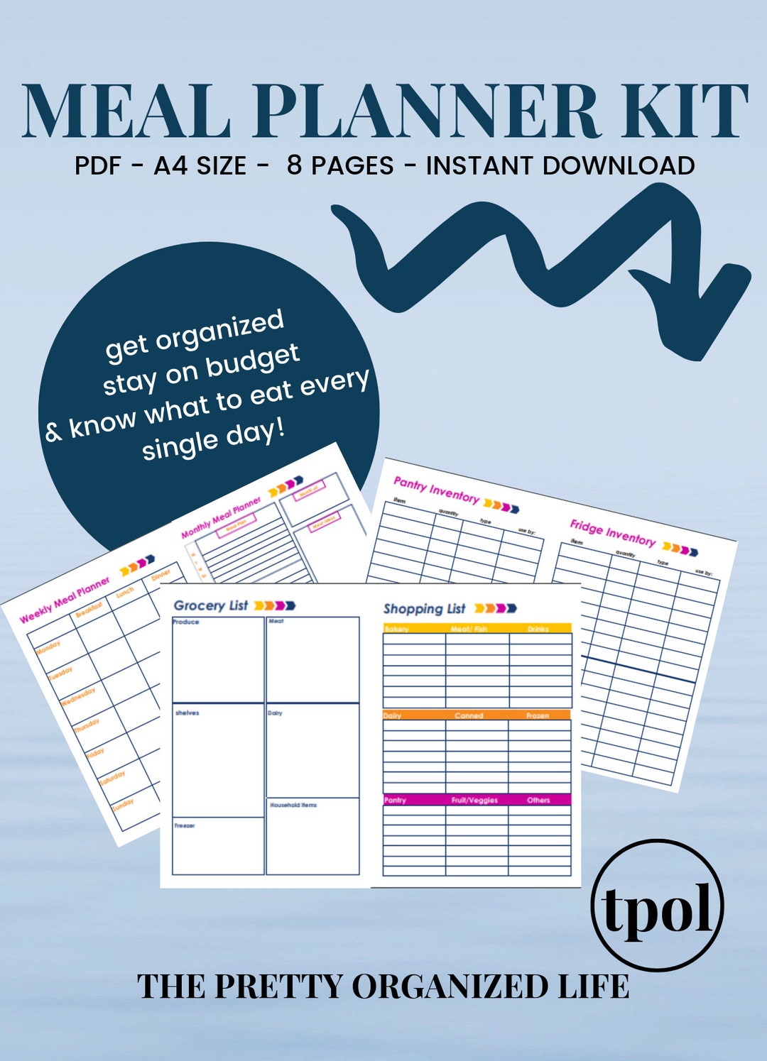 Meal Planner Kit Digital Printable - Etsy