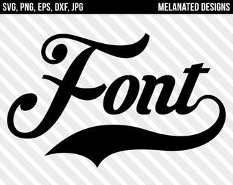 Athletic Font SVG Eps Png Dxf Jpg Cricut Silhouette Baseball Sport Sporty Football Basketball Volleyball Soccer School Team Alphabet Ttf Otf