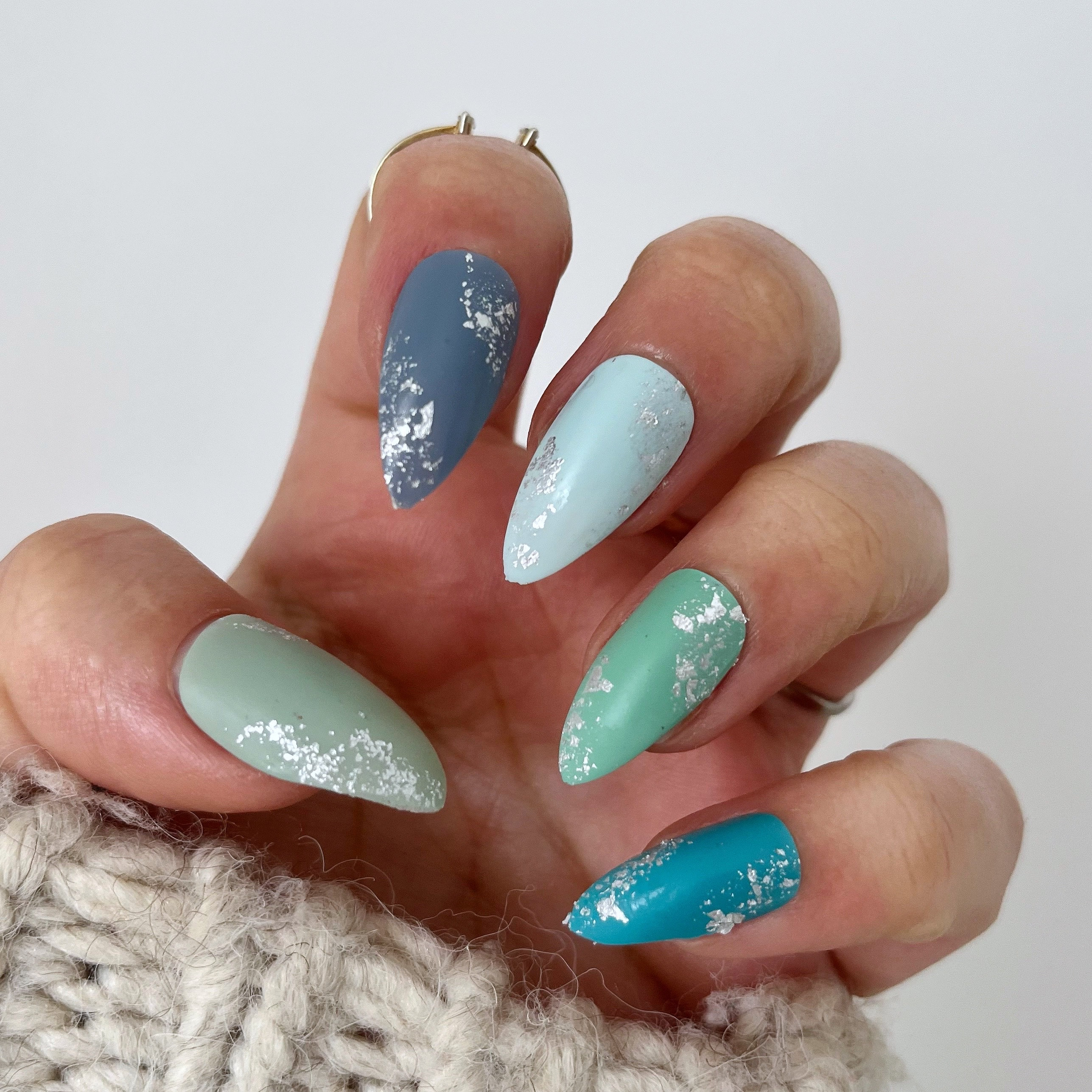 Turquoise fake nails - Etsy.de