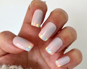 Easter and spring set of nails Stick on nails Press on nails False nails Fake nails Acrylic nails Animal print Coffin Square