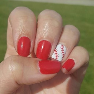 Baseball Nail Art, Baseball nail decals, Baseball mom nails, Baseball Player Nail Decals, Baseball Laces Waterslide Transfer