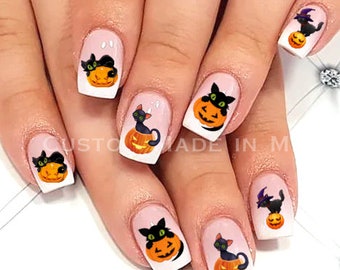 Pumpkin Nail Decal Etsy