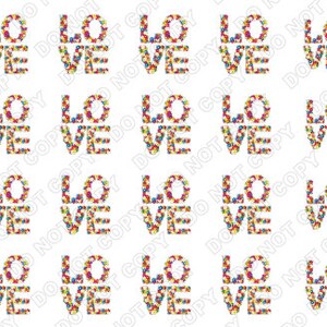 LOVE Flower Valentine nail art, Love Nail Art, Valentines day Nails, Waterslide Nail Decals Transfers