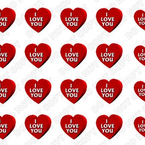 I Love you Red Heart Valentine nail art, Red Heart Nail Art, Love Nail Art, Valentines day Nails, Waterslide Nail Decal Transfer
