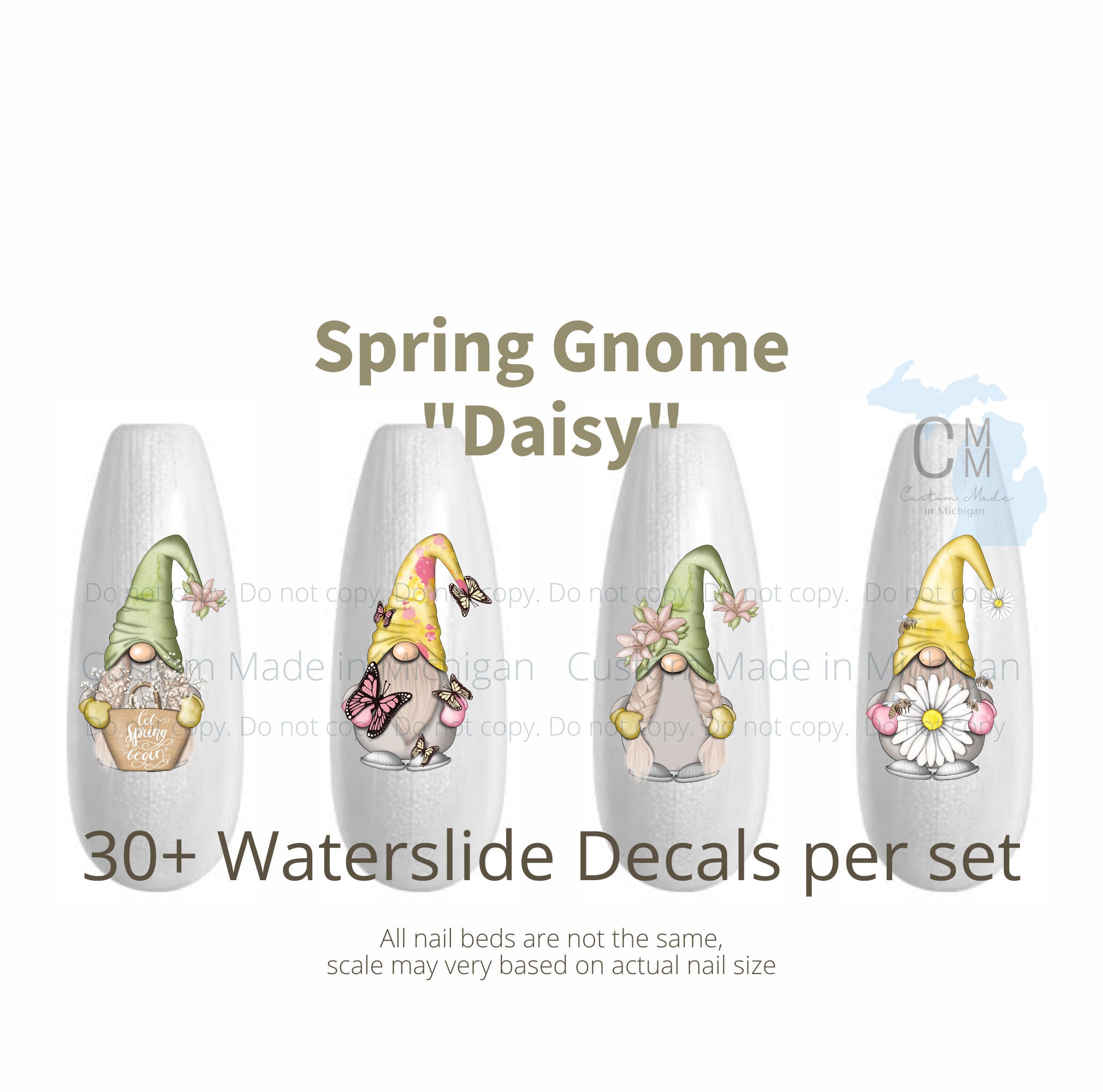 Spring Gnome Nail Art Easter Gnome Nail Decals Daisy Nail 