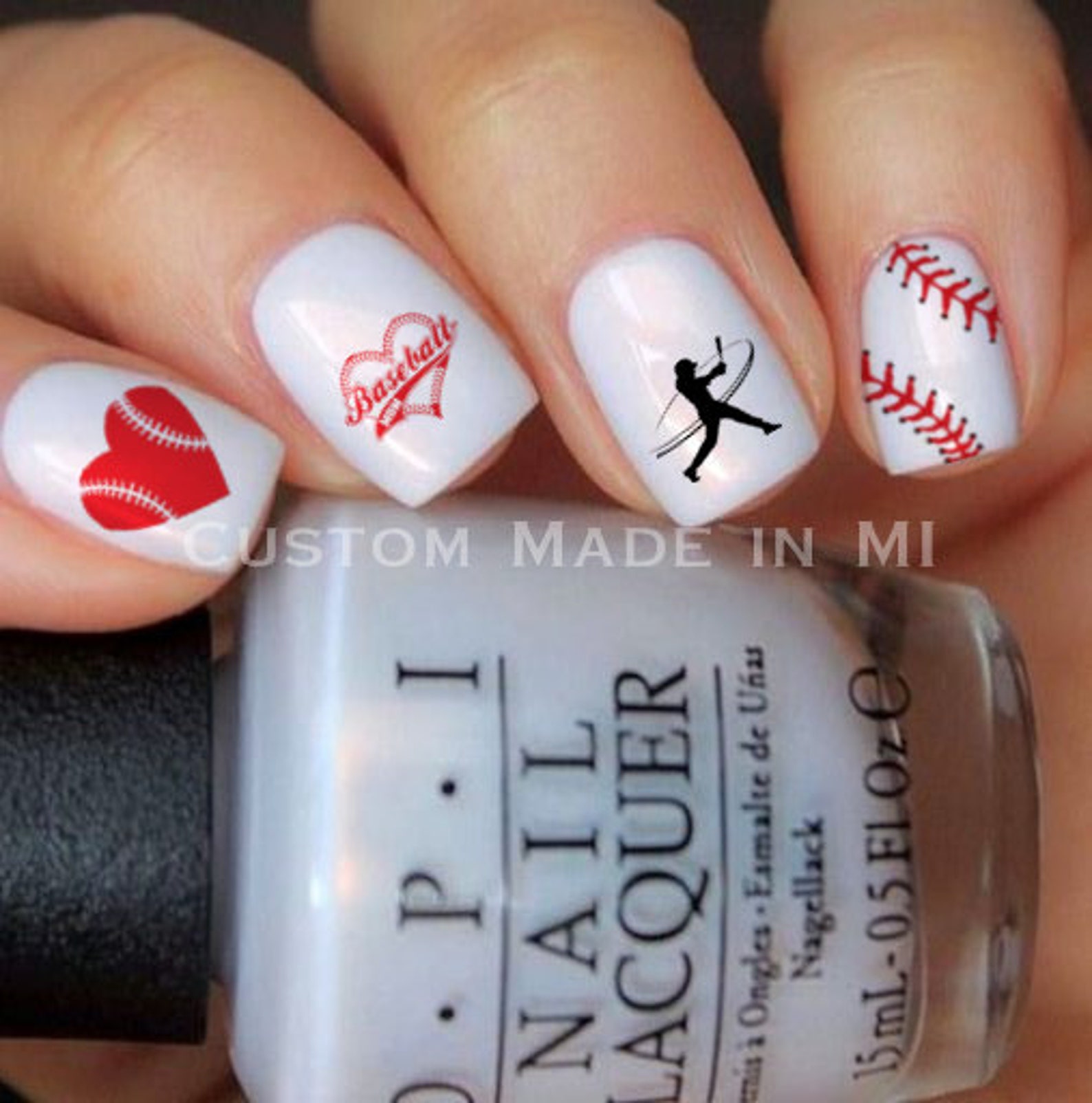 Nail Decals Baseball Nail Art Baseball nail decals Baseball Etsy