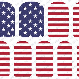 American Flag Nail Cover, Flag Nails, Patriotic Nails, Fourth of July Nails, US Flag Nails, Waterslide Nail Decals Transfers