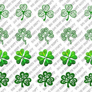 St Patrick's Day Nails, Celtic Clover Nail Art, 4 leaf Clover for nails, Lucky Nail Art, Waterslide Nail Decals Transfers