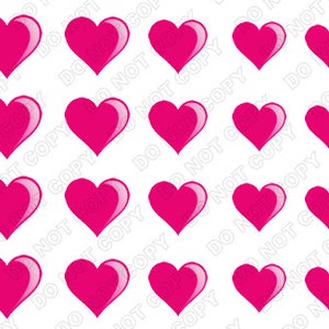 Pink Heart Valentine nail art, Pink Heart Nail Art, Love Nail Art, Valentines day Nails, Waterslide Nail Decals Transfers