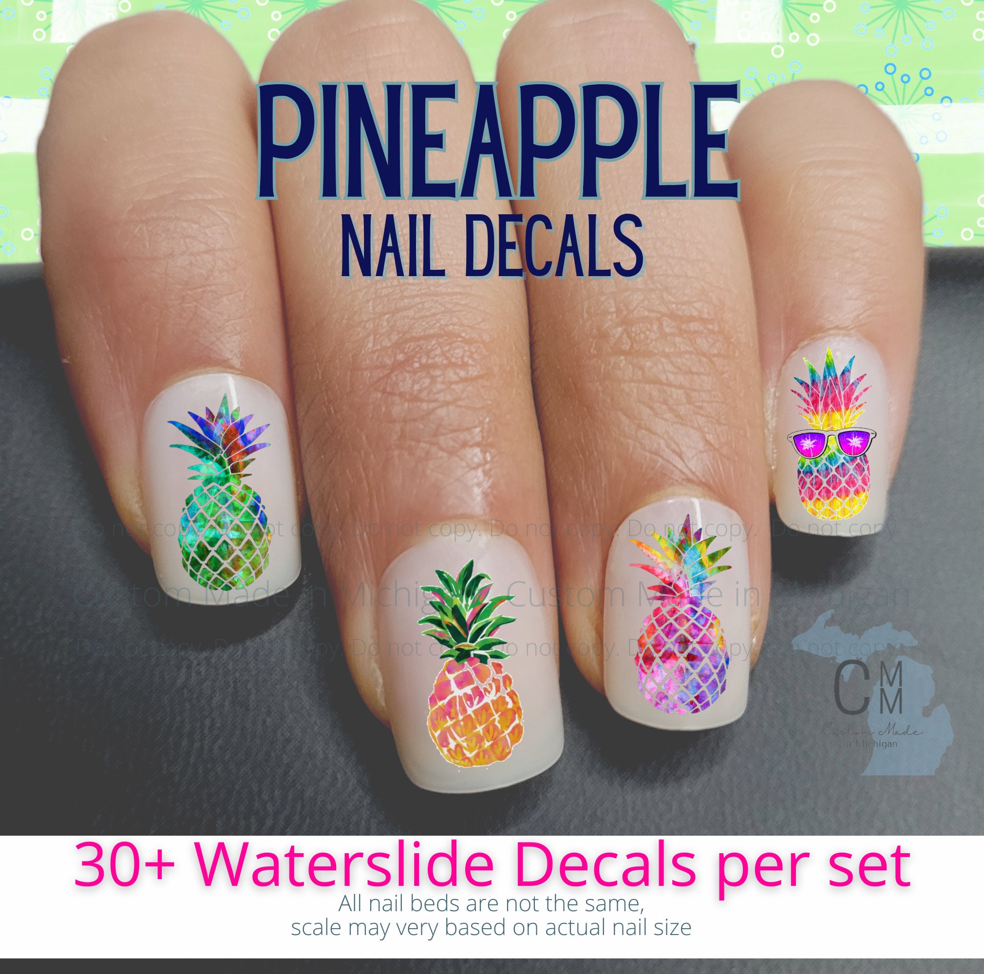 Pineapple Nail Art Design | Fruit Manicure - YouTube