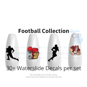 Football Nail Art, Football nail decals, Football mom nails, Football Player Nail Decals, Waterslide Nail Decals Transfers