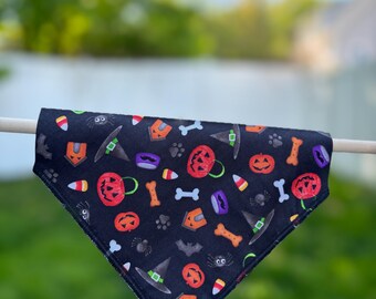 Dog Bandana Over the Collar Slip On Patterned Dog Scarf Cute Pet Accessory Handmade Dog Gift